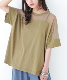 osharewalker | 『シアーメッシュ切替デザインTシャツ』(Tシャツ/カットソー)
