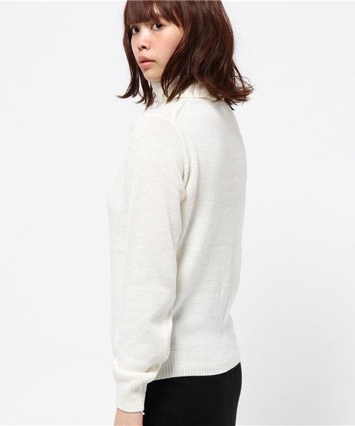 OUTLET（アウトレット）の「【who's who Chico】タートルニット長袖プルオーバー（ニット/セーター・レディース・ブラック/グレー/ピンク/ホワイト・FREE）」の6枚目の写真