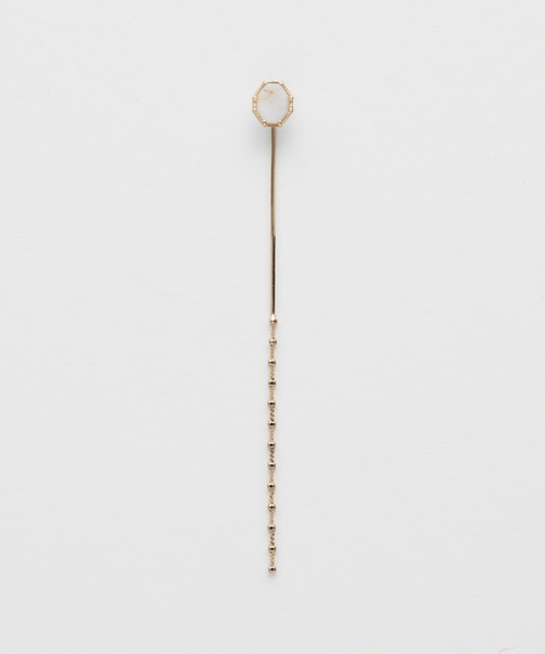 agete（アガット）の「【片耳用】K10デンドライトオパールピアス（ピアス（片耳用）・レディース・ゴールド系その他・FREE）」の2枚目の写真