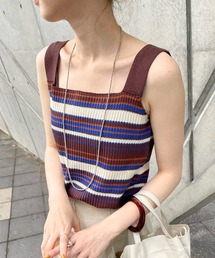 新品未使用 45r Mキャミ ボーダーネイビー 45R】レディースアイテム