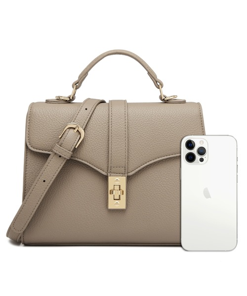 GUSCIO（グッシオ）の「【グッシオゴールド】フェイクレザー　ターンロック付きショルダーバッグ　２WAY（ショルダーバッグ・レディース・ブラック/ベージュ/グリーン系その他/シャーベット・FREE）」の8枚目の写真