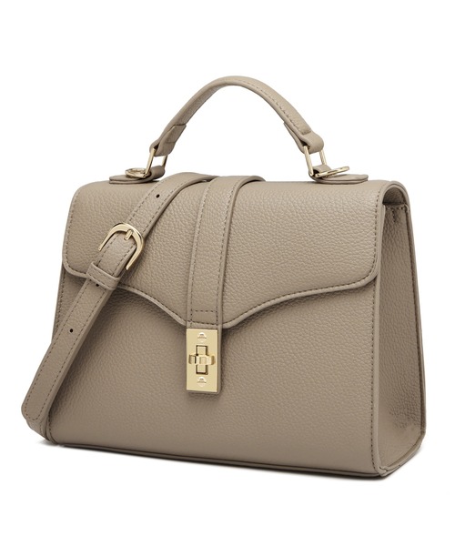 GUSCIO（グッシオ）の「【グッシオゴールド】フェイクレザー　ターンロック付きショルダーバッグ　２WAY（ショルダーバッグ・レディース・ブラック/ベージュ/グリーン系その他/シャーベット・FREE）」の9枚目の写真