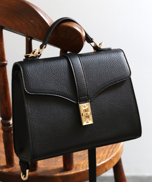 GUSCIO（グッシオ）の「【グッシオゴールド】フェイクレザー　ターンロック付きショルダーバッグ　２WAY（ショルダーバッグ・レディース・ブラック/ベージュ/グリーン系その他/シャーベット・FREE）」の22枚目の写真