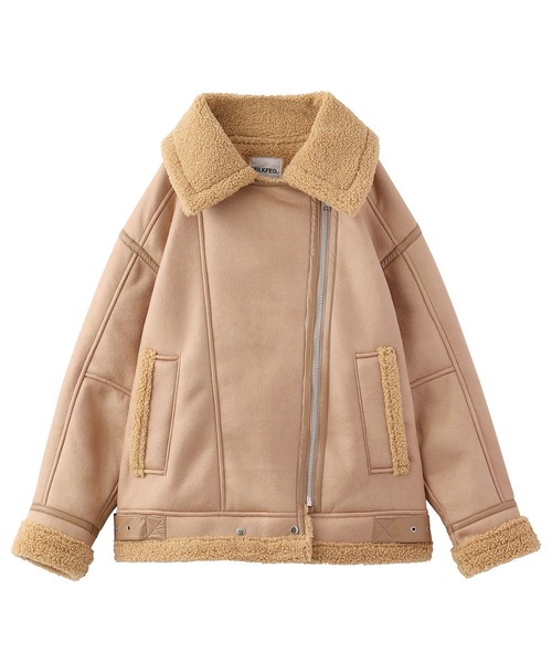 MILKFED.（ミルクフェド）の「FAUX MOUTON RIDERS JACKET（ムートンコート・レディース・ブラック/ベージュ/ブラウン・ONE SIZE）」の21枚目の写真