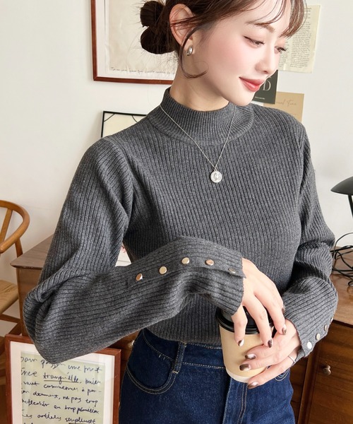 セール】【累計販売枚数6万枚突破！】12G 袖口ボタンボトルネック