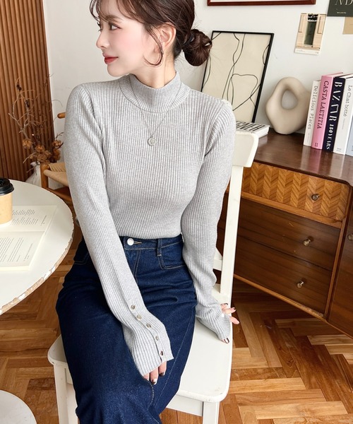 セール】【累計販売枚数5万枚突破！】12G 袖口ボタンボトルネック