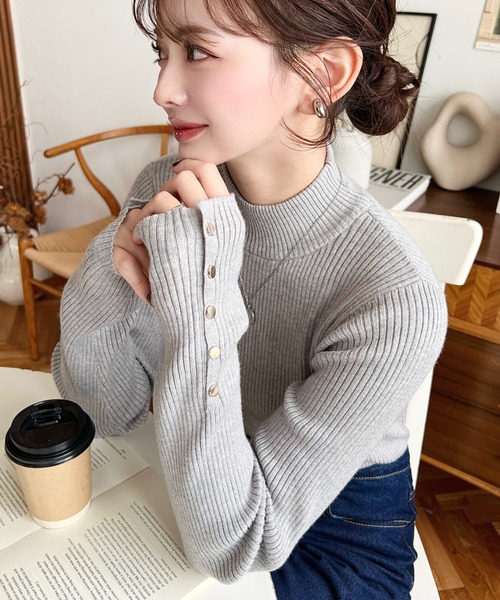 セール】【累計販売枚数6万枚突破！】12G 袖口ボタンボトルネック