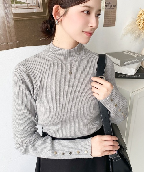 セール】【累計販売枚数6万枚突破！】12G 袖口ボタンボトルネック