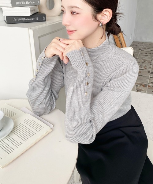 セール】【累計販売枚数6万枚突破！】12G 袖口ボタンボトルネック