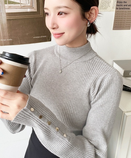 セール】【累計販売枚数6万枚突破！】12G 袖口ボタンボトルネック