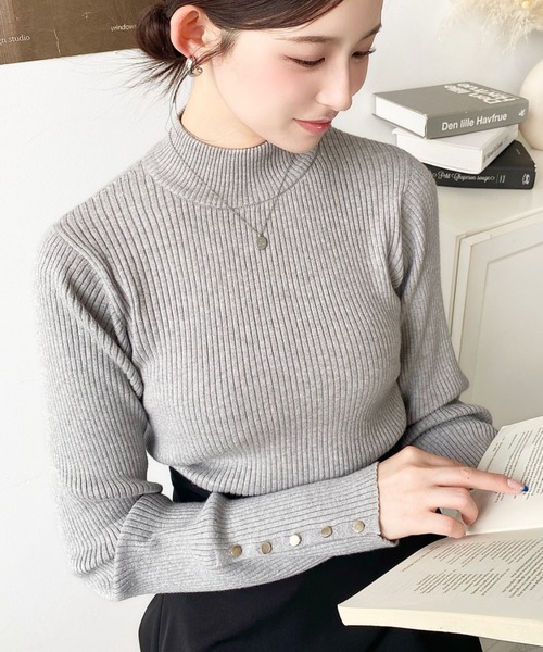 セール】【累計販売枚数6万枚突破！】12G 袖口ボタンボトルネック