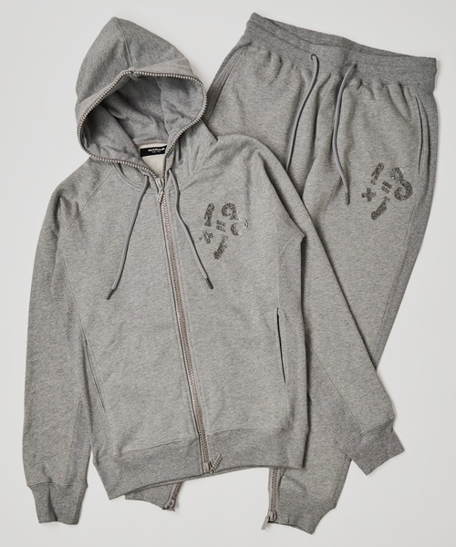 1piu1uguale3 RELAX(ウノピュウノウグァーレトレリラックス)の「【1PIU1UGUALE3 RELAX】1+1=3 RHINESTONE PANTS(スウェットパンツ・メンズ・ホワイト/ブラック/グレー・MEDIUM/LARGE/X-LARGE)」の10枚目の写真