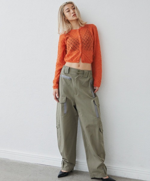 FIG&VIPER（フィグアンドバイパー）の「かぎ編みニットカーディガン（カーディガン/ボレロ・レディース・パープル/オレンジ・FREE）」の8枚目の写真