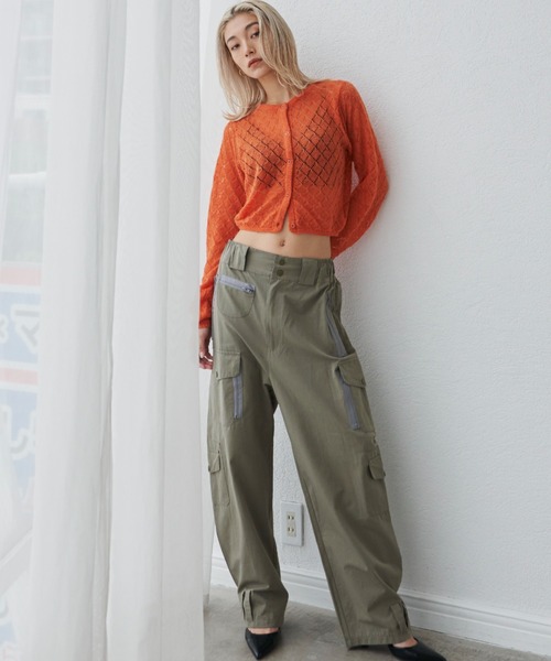 FIG&VIPER（フィグアンドバイパー）の「かぎ編みニットカーディガン（カーディガン/ボレロ・レディース・パープル/オレンジ・FREE）」の9枚目の写真