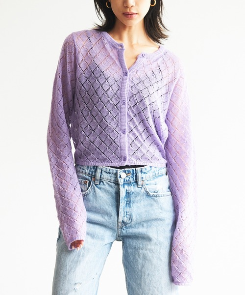 FIG&VIPER（フィグアンドバイパー）の「かぎ編みニットカーディガン（カーディガン/ボレロ・レディース・パープル/オレンジ・FREE）」の16枚目の写真