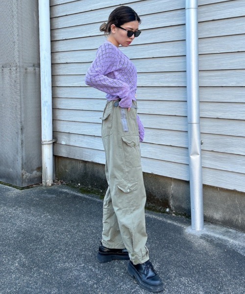 FIG&VIPER（フィグアンドバイパー）の「かぎ編みニットカーディガン（カーディガン/ボレロ・レディース・パープル/オレンジ・FREE）」の22枚目の写真