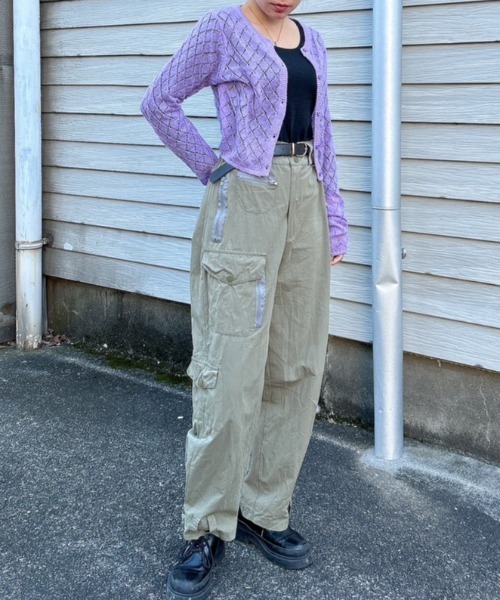 FIG&VIPER（フィグアンドバイパー）の「かぎ編みニットカーディガン（カーディガン/ボレロ・レディース・パープル/オレンジ・FREE）」の18枚目の写真