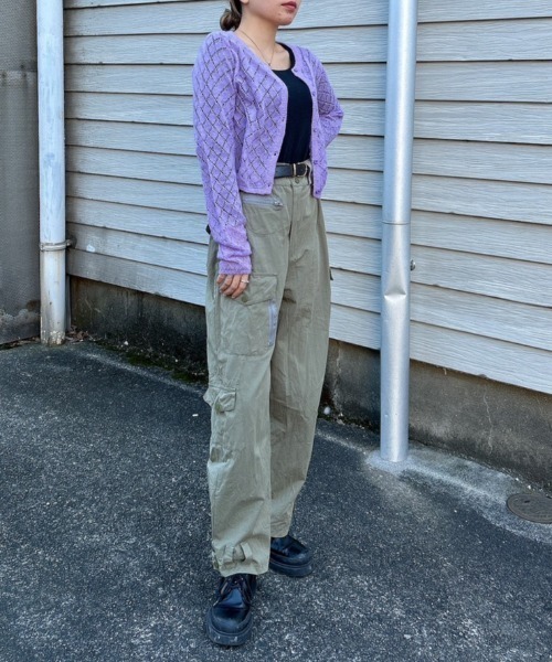 FIG&VIPER（フィグアンドバイパー）の「かぎ編みニットカーディガン（カーディガン/ボレロ・レディース・パープル/オレンジ・FREE）」の20枚目の写真