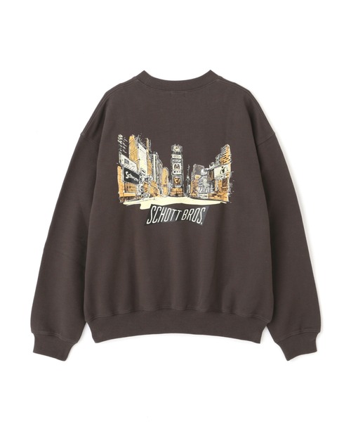 schott（ショット）の「【WEB LIMITED】Schott/ショット/CREW SWEAT TIMES SQUARE/クルーネックスウェット タイムズスクエア（スウェット・メンズ・ゴールド/チャコール/ネイビー/ブルーグレー・XX-LARGE/LARGE/MEDIUM/X-LARGE）」の6枚目の写真