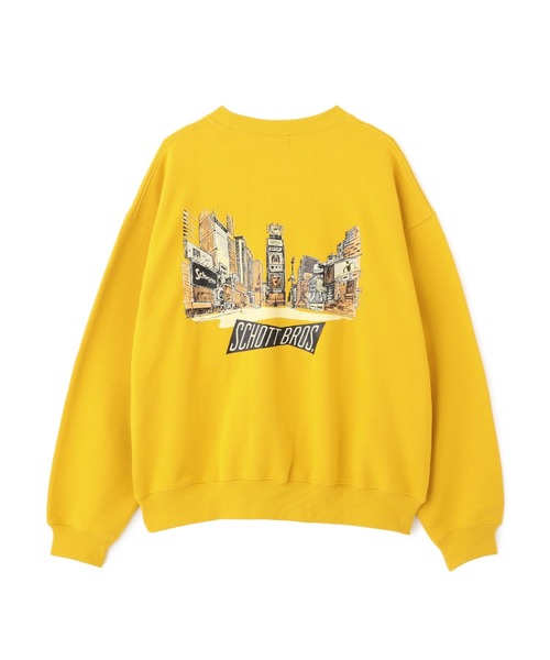 schott（ショット）の「【WEB LIMITED】Schott/ショット/CREW SWEAT TIMES SQUARE/クルーネックスウェット タイムズスクエア（スウェット・メンズ・ゴールド/チャコール/ネイビー/ブルーグレー・XX-LARGE/LARGE/MEDIUM/X-LARGE）」の8枚目の写真