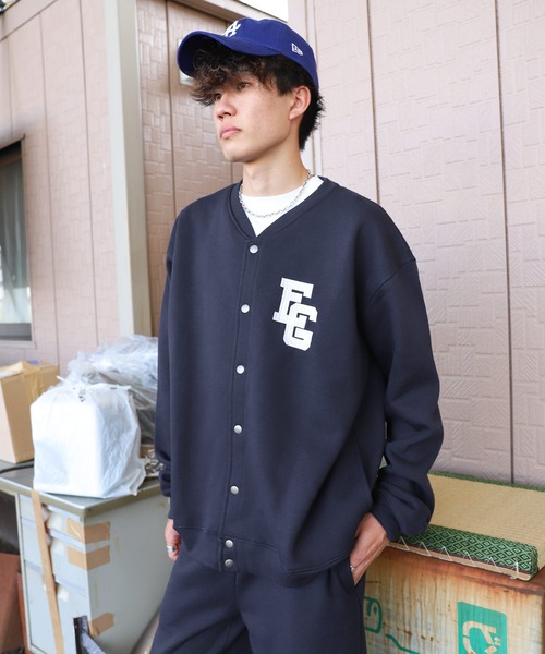 ZIP FIVE（ジップファイブ）の「【ZIP FIVE】【e.g.】ビッグシルエット ワンポイントスウェット スナップカーディガン（カーディガン/ボレロ・レディース・ブラック/ネイビー/ブラウン/アイボリー/杢グレー・MEDIUM/LARGE/X-LARGE）」の20枚目の写真