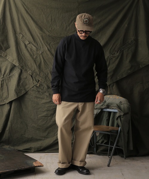 WAIPER.inc（ワイパーインク）の「Cal Cru カルクルー ヘビーウェイトロングスリーブモックネックT（Tシャツ/カットソー・メンズ・グレー/ネイビー/ブラック/ホワイト/グリーン・L/XL/S/M）」の6枚目の写真