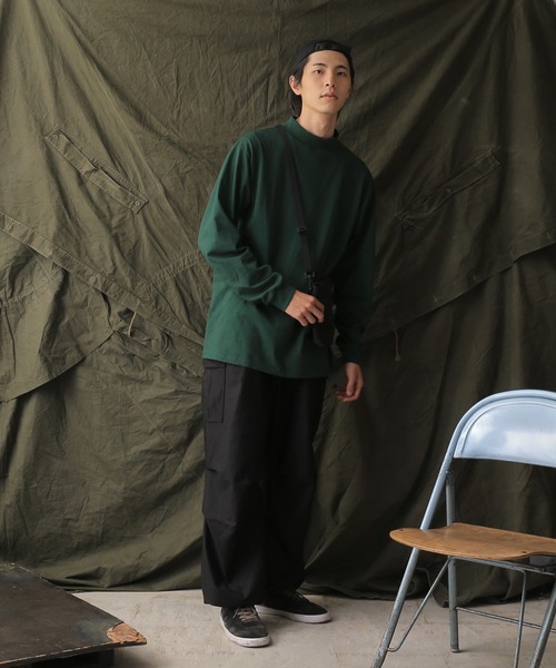 WAIPER.inc（ワイパーインク）の「Cal Cru カルクルー ヘビーウェイトロングスリーブモックネックT（Tシャツ/カットソー・メンズ・グレー/ネイビー/ブラック/ホワイト/グリーン・L/XL/S/M）」の14枚目の写真