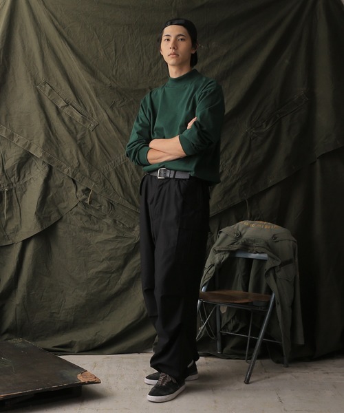 WAIPER.inc（ワイパーインク）の「Cal Cru カルクルー ヘビーウェイトロングスリーブモックネックT（Tシャツ/カットソー・メンズ・グレー/ネイビー/ブラック/ホワイト/グリーン・L/XL/S/M）」の18枚目の写真