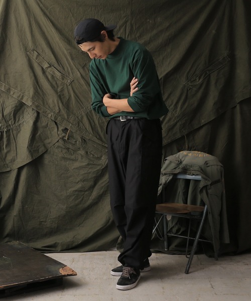 WAIPER.inc（ワイパーインク）の「Cal Cru カルクルー ヘビーウェイトロングスリーブモックネックT（Tシャツ/カットソー・メンズ・グレー/ネイビー/ブラック/ホワイト/グリーン・L/XL/S/M）」の19枚目の写真