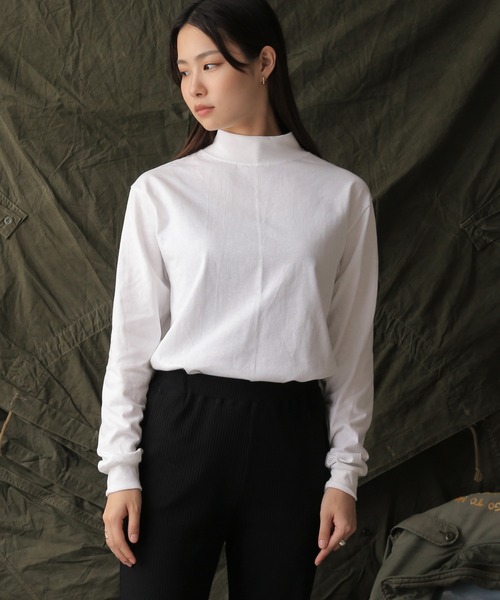 WAIPER.inc（ワイパーインク）の「Cal Cru カルクルー ヘビーウェイトロングスリーブモックネックT（Tシャツ/カットソー・メンズ・グレー/ネイビー/ブラック/ホワイト/グリーン・L/XL/S/M）」の21枚目の写真