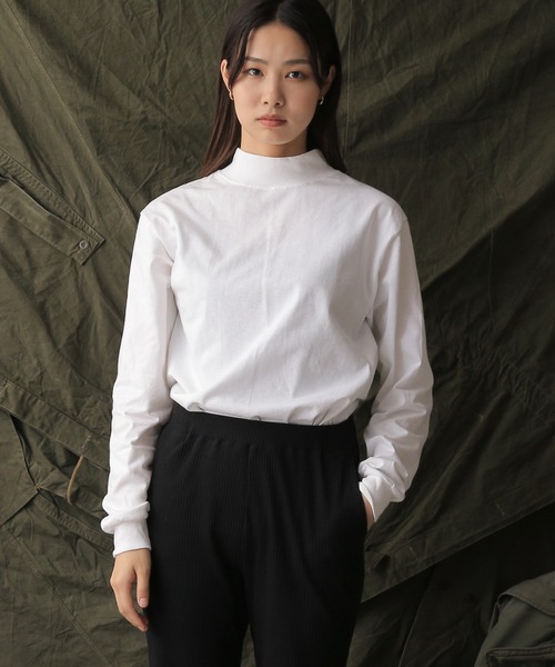 WAIPER.inc（ワイパーインク）の「Cal Cru カルクルー ヘビーウェイトロングスリーブモックネックT（Tシャツ/カットソー・メンズ・グレー/ネイビー/ブラック/ホワイト/グリーン・L/XL/S/M）」の22枚目の写真