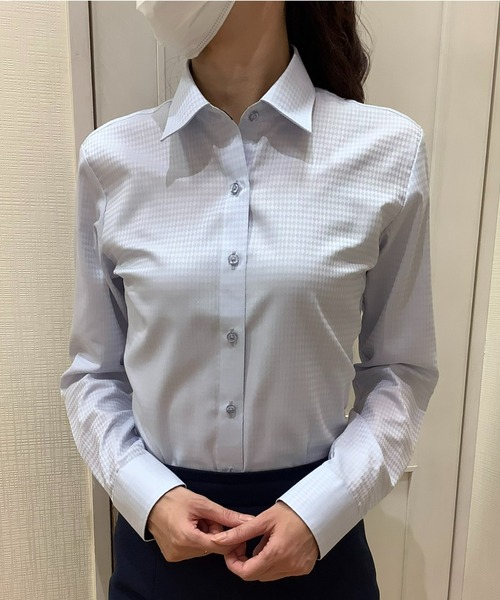 定価４万★フランス製イネス★女性らしい襟開きＴシャツ水色コンパクトリブInese T-SHIRTS & TOPS OUTLET – Indee Collection