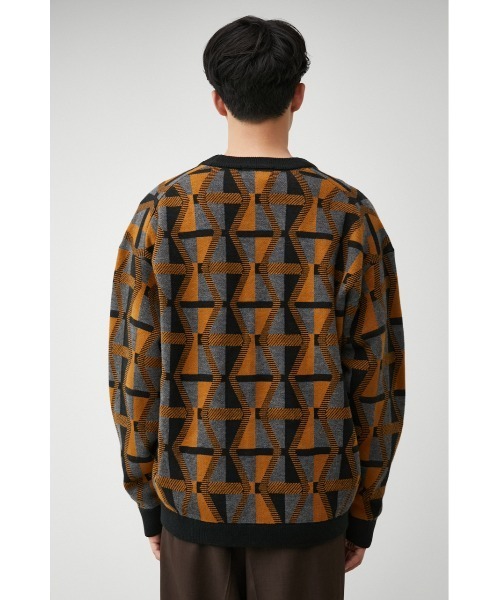 AZUL by moussy（アズールバイマウジー）の「RETRO PATTERN CARDIGAN/レトロパターンカーディガン（カーディガン/ボレロ・メンズ・イエロー系その他/ブラック系その他/レッド系その他・LARGE/MEDIUM）」の18枚目の写真