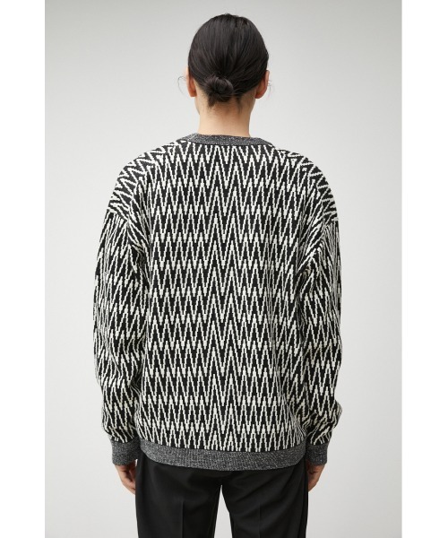 AZUL by moussy（アズールバイマウジー）の「RETRO PATTERN CARDIGAN/レトロパターンカーディガン（カーディガン/ボレロ・メンズ・イエロー系その他/ブラック系その他/レッド系その他・LARGE/MEDIUM）」の9枚目の写真