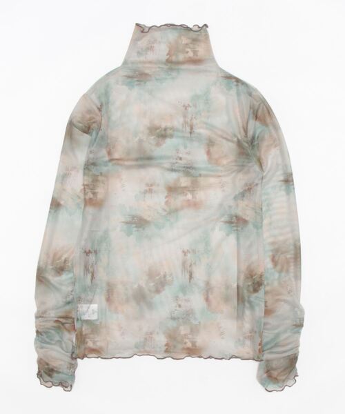 notch.（ノッチ）の「水彩アートパワーメッシュトップス（Tシャツ/カットソー・レディース・オフホワイト/ベージュ・M）」の3枚目の写真