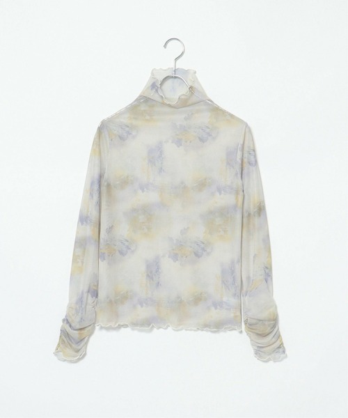 notch.（ノッチ）の「水彩アートパワーメッシュトップス（Tシャツ/カットソー・レディース・オフホワイト/ベージュ・M）」の5枚目の写真