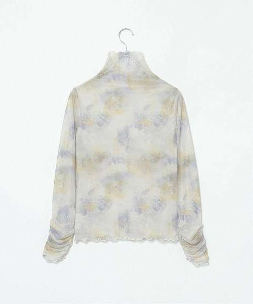notch.（ノッチ）の「水彩アートパワーメッシュトップス（Tシャツ/カットソー・レディース・オフホワイト/ベージュ・M）」の6枚目の写真