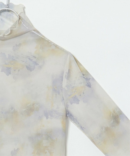 notch.（ノッチ）の「水彩アートパワーメッシュトップス（Tシャツ/カットソー・レディース・オフホワイト/ベージュ・M）」の7枚目の写真