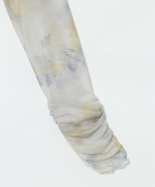 notch.（ノッチ）の「水彩アートパワーメッシュトップス（Tシャツ/カットソー・レディース・オフホワイト/ベージュ・M）」の8枚目の写真