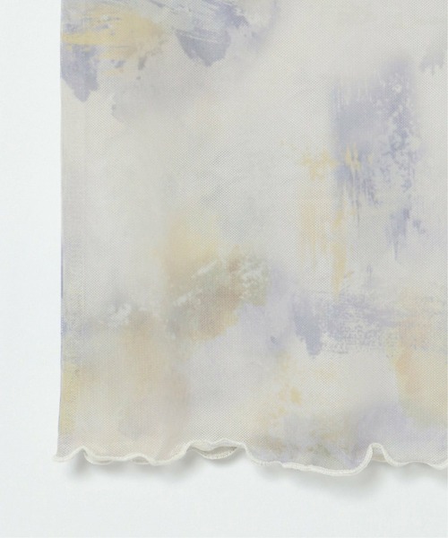 notch.（ノッチ）の「水彩アートパワーメッシュトップス（Tシャツ/カットソー・レディース・オフホワイト/ベージュ・M）」の9枚目の写真