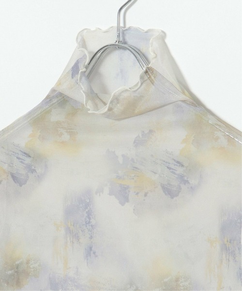 notch.（ノッチ）の「水彩アートパワーメッシュトップス（Tシャツ/カットソー・レディース・オフホワイト/ベージュ・M）」の10枚目の写真