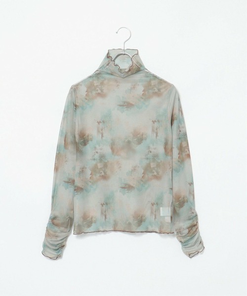 notch.（ノッチ）の「水彩アートパワーメッシュトップス（Tシャツ/カットソー・レディース・オフホワイト/ベージュ・M）」の12枚目の写真