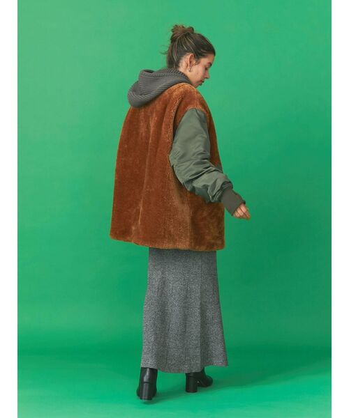 Ungrid(アングリッド)の「リブ編みマーメイドスカート(スカート・レディース・チャコールグレー/オレンジ/カーキ・FREE)」の4枚目の写真