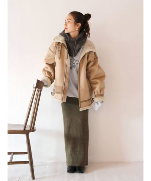 Ungrid(アングリッド)の「リブ編みマーメイドスカート(スカート・レディース・チャコールグレー/オレンジ/カーキ・FREE)」の14枚目の写真