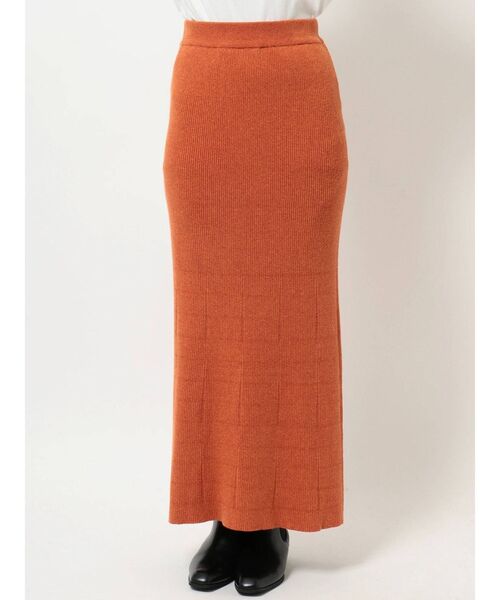 Ungrid(アングリッド)の「リブ編みマーメイドスカート(スカート・レディース・チャコールグレー/オレンジ/カーキ・FREE)」の10枚目の写真