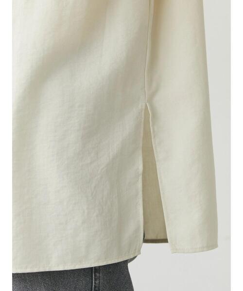 Green　Parks（グリーンパークス）の「比翼バンドカラーシャツ*（シャツ/ブラウス・レディース・ダークグレー/マスタード/ライトベージュ・FREE）」の8枚目の写真