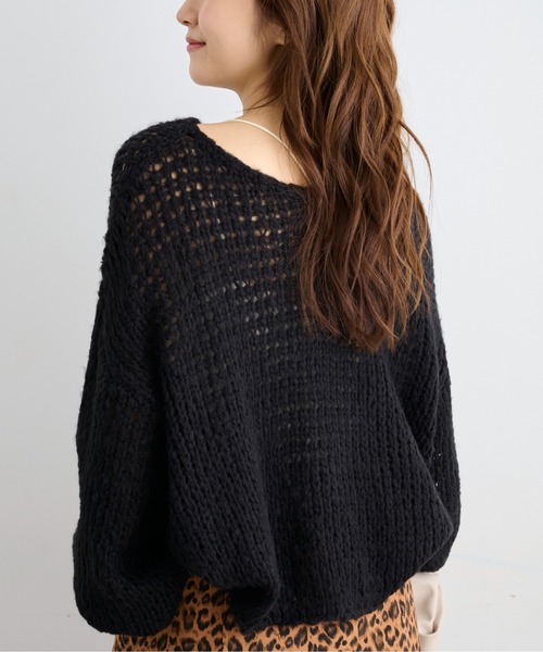 FREE'S MART（フリーズマート）の「◆前後2Wayモヘアライクルーズニット（ニット/セーター・レディース・ブラック/ピンク/ベージュ/ホワイト・FREE）」の14枚目の写真