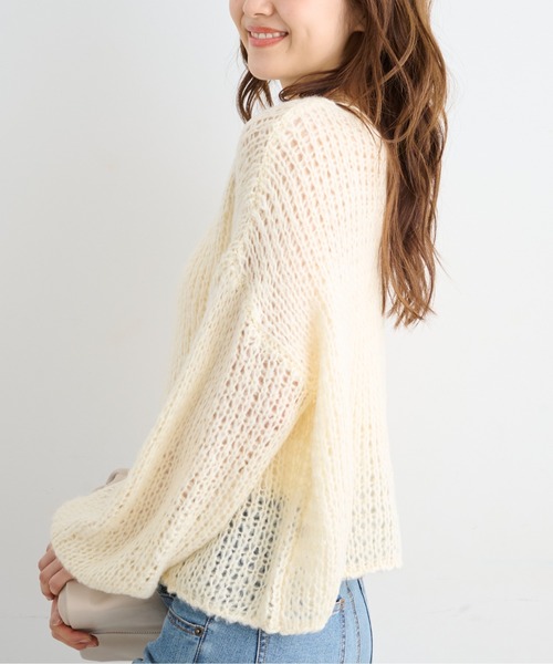 FREE'S MART（フリーズマート）の「◆前後2Wayモヘアライクルーズニット（ニット/セーター・レディース・ブラック/ピンク/ベージュ/ホワイト・FREE）」の22枚目の写真