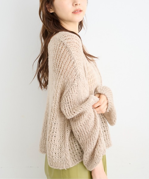 FREE'S MART（フリーズマート）の「◆前後2Wayモヘアライクルーズニット（ニット/セーター・レディース・ブラック/ピンク/ベージュ/ホワイト・FREE）」の19枚目の写真