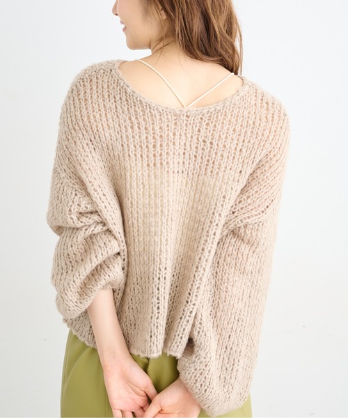 FREE'S MART（フリーズマート）の「◆前後2Wayモヘアライクルーズニット（ニット/セーター・レディース・ブラック/ピンク/ベージュ/ホワイト・FREE）」の15枚目の写真